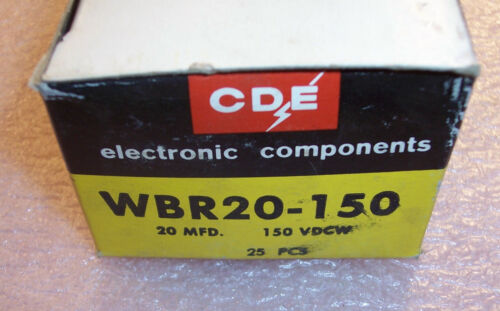 QTY 3 WBR20-150 CDE 20uf 150V INDUSTRIAL GRADE AXIAL ELECTROLYTIC CAPACITORS