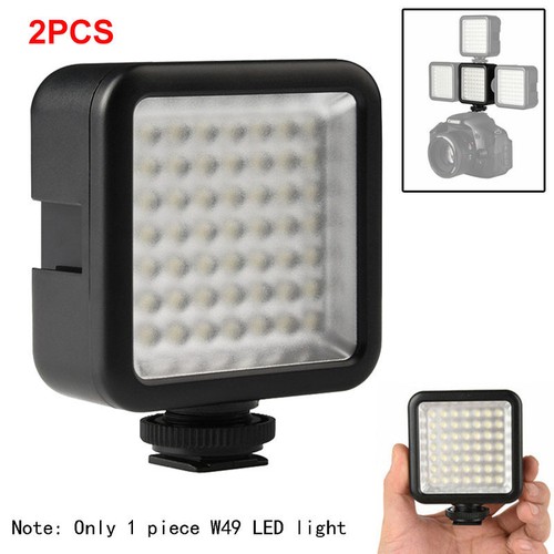 2x Cámara Ajustable W49 Interlock 3 Zapata se monta Iluminación LED Cámara DSLR FR