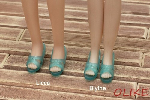New green crystal sandals shoes for BLYTHE LICCA DOLL-006