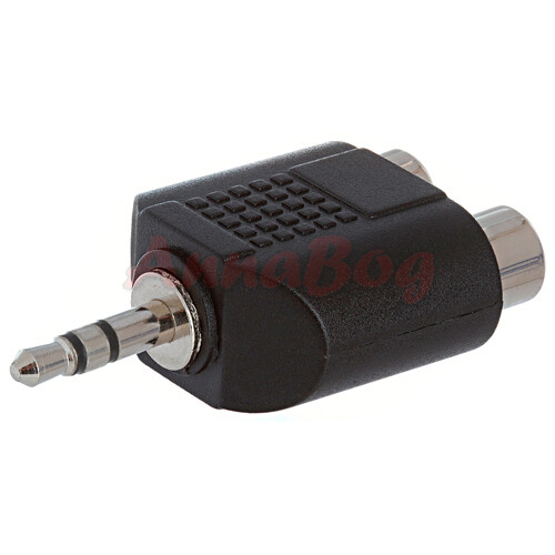 Dual 2-RCA Female Jacks to 3.5mm 1//8/" Stereo Male Y Splitter Audio Cable Adapter