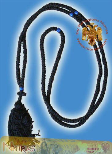 Orthodox Prayer Rope Woolen with Cross Tessel Various Sizes from Monasteries 