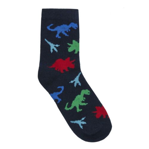 Childrens 3 Pack of Cotton Rich Dinosaur Design Socks