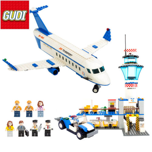 651pcs GUDI city International Airport Aviation Building Block Bricks toys model