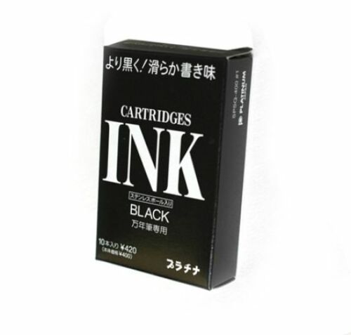 Black 10 Pack NEW Platinum Fountain Pen Cartridge Refills