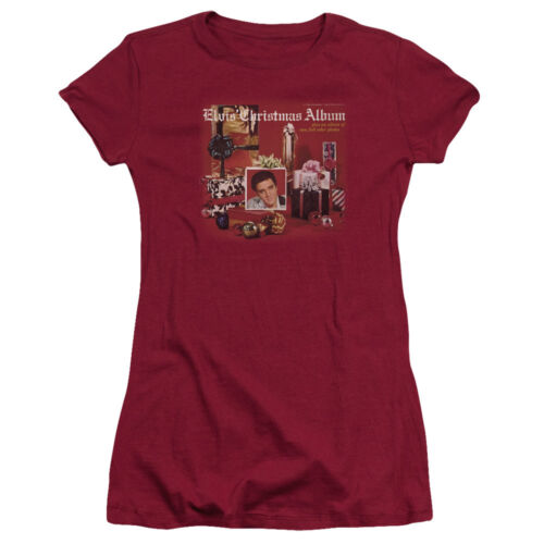 Elvis Presley The King Rock Christmas Album Juniors Sheer T-Shirt Tee 