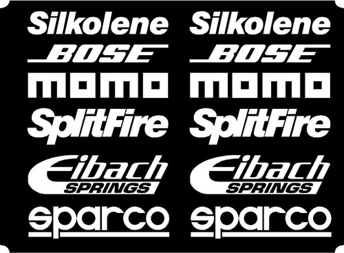 12 Matt White Car Door Stack Sponsor Logo Stickers,Graphics,Decals set 5