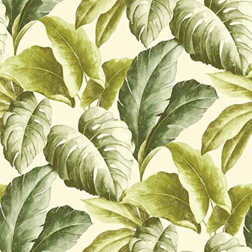 Botanique Vinyle Papier Peint Tropical Feuilles Motif Arbre Texturé Motif Vert