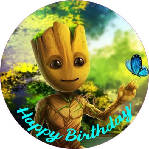 Details about  / Groot Edible Image 7 Inch Cake Cupcake Topper Birthday