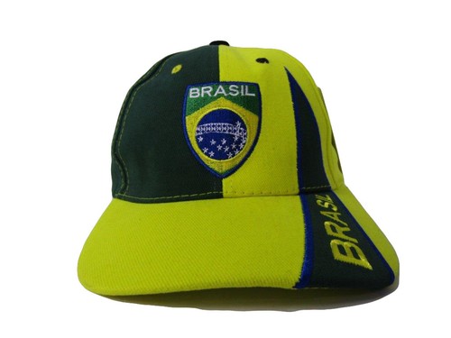 Brasil Brazil Brazilian Neon Green Ordem e Progresso Embroidered Cap Hat
