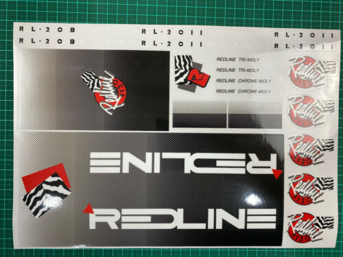 old school bmx decals stickers 1988 redline rl20ii rl20b on clear with white 