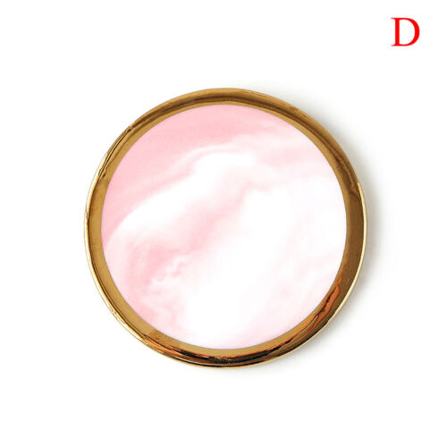 Europe Style Non-slip Pink Marble Grain Gold Plating Ceramic Coaster Cup Mats WL
