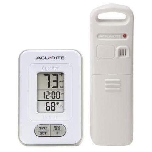 Clock Acurite Wireless Indoor Outdoor Thermometer Sensor NEW with LCD display 