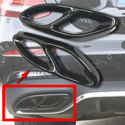 Black Chrome Stainless Exhaust Muffler Tip Cover Outlet FOR 15-20 W205 C205 C300