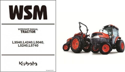 Kubota L3540 L4240 L5040 L5240 L5740 Tractor WSM Service Workshop Manual CD 