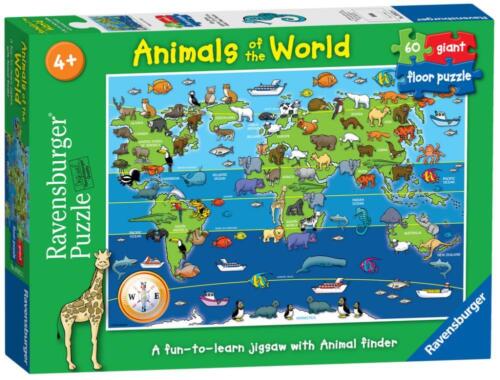 Ravensburger 07072 haute qualité 60 pièces animaux du monde giant floor puzzle 