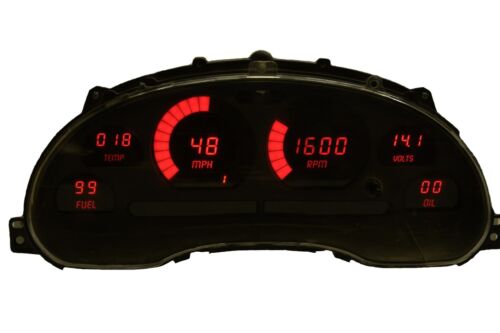 Ford Mustang Digital Dash Panel for 1994-2004 Gauges by Intellitronix Red LEDs