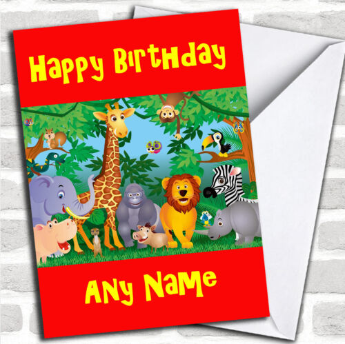 Jungle Animals Birthday Customised Card