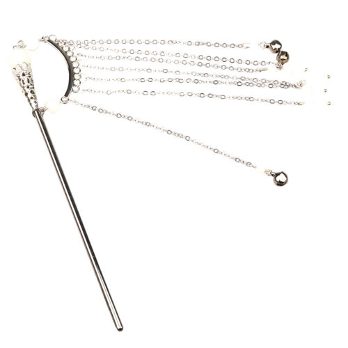 Women Lady Handmade Metal Pearl Beads Hair Stick Hair Chopsticks Hairpin