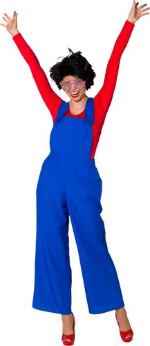 Orl Kostüm blaue Latzhose Clownin Karneval Fasching