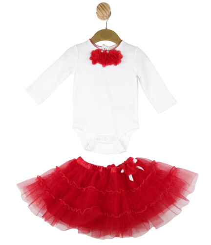 Baby Girls Spanish Style White Red Bodysuit Top /& Lined Skirt Up to 24M