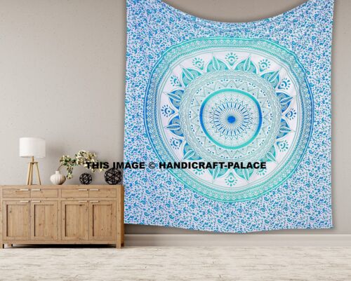 Ombre Mandala Indian Bedspread Wall Hanging Twin//Queen//King Tapestry Bed Cover