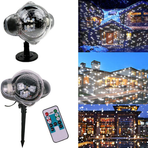 LED Moving Snowflake Laser Light Projector Lamp Outdoor Christmas Party Decor UK