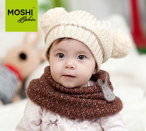Baby Kids Childs Winter Knitted Bobble Woolen Hat by Moshi Babies
