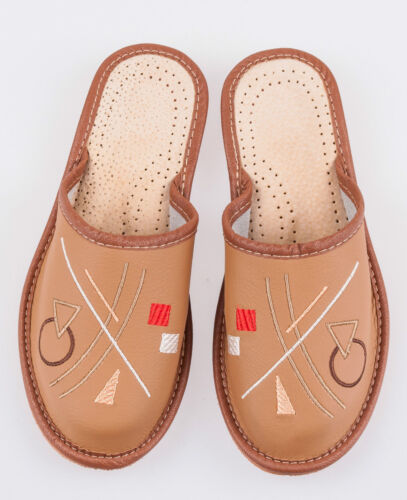 Bottines femme 100% eco cuir à enfiler sandales pantoufles femmes mule plage rouge marron 