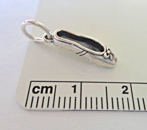 Sterling Silver 17x5mm Ballerina Ballet Slipper Toe Shoe with Bow Dance Charm! 