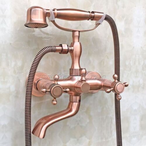 Antique Red Copper Bathroom Bath tub Faucet Mixer Tap Set W/ Hand Shower Ptf803 