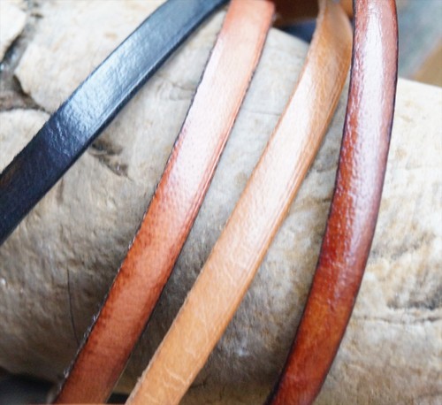 1 m Flachleder 5 x 1,2 mm Rind ÖKO Schwarz Bordeaux Natur Braun Riemen Lederband