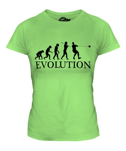 HAMMER THROW EVOLUTION OF MAN LADIES T-SHIRT TEE TOP GIFT ATHLETICS