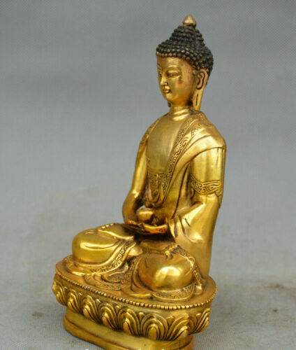 Buddhism old Bronze Amitabha Sakyamuni Buddha Tathagata Buddha Padmapani Statue