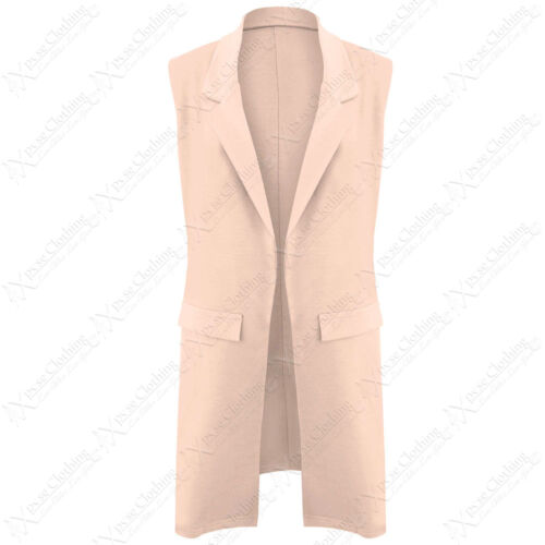 Jacken Mantel Westen In Beige Damen Krepp Lang Duster Jacke Damen Seitenschlitz Weste Blazer Taschen Top Kleidung Accessoires Kkappum Org