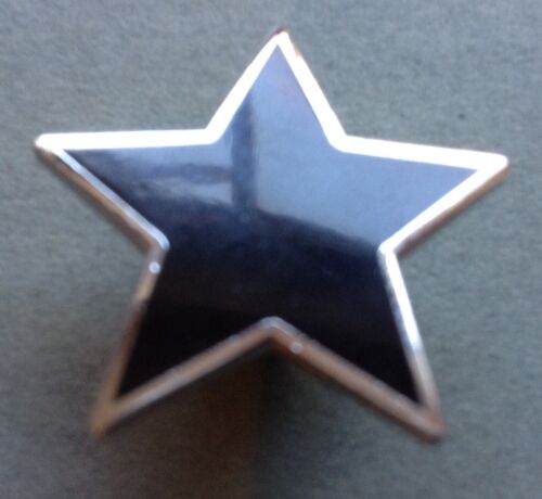 Silver coloured finish Black star pin badge Bowie Anarchy Witchcraft Occult