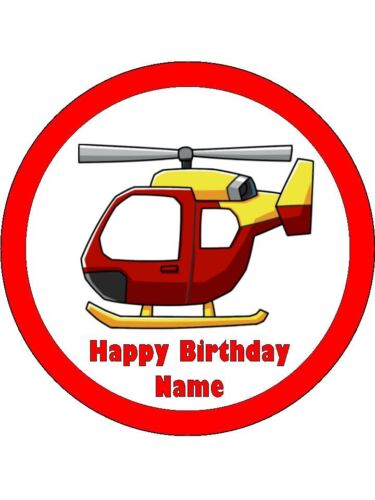 HELICOPTER Edible Wafer Paper Birthday Cake Decoration /& 12 Cupcake Toppers #1