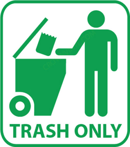 TRASH ONLY Vinyl Decal Sticker Recycle Recycling Garbage Bin PICK SIZE /& COLOR