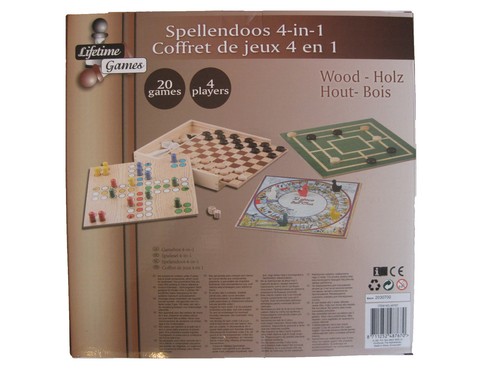 Spiele Set Holz 4in1 Mühle Schach Dame Reisespiele Spieleset Spielesammlung NEU