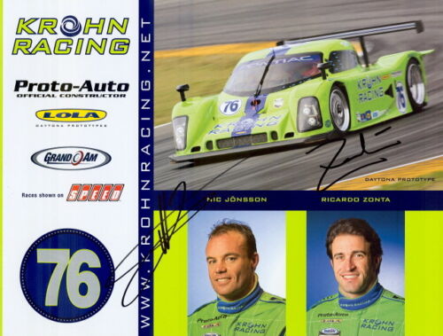2008 Krohn Racing #76 signed Pontiac Daytona Prototype Grand Am postcard 