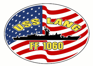 Sticker Military USN U S Navy USS LANG FF 1060 DE 1060 Oval Decal