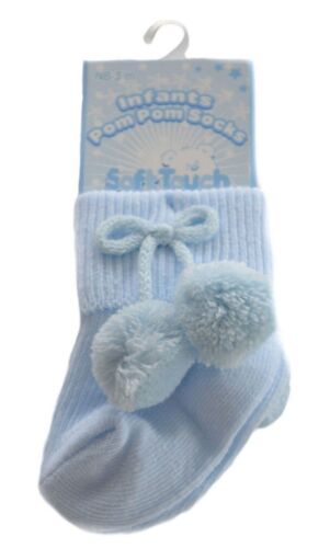 New Infants Baby Girls Boys Pom Pom Bobble Spanish Romany Style Ankle High Socks