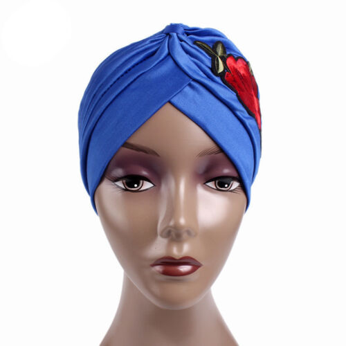 Femmes Indien Broderie Bandeau Bande chimio Cap Bandana Hijab Écharpe Turban Hat
