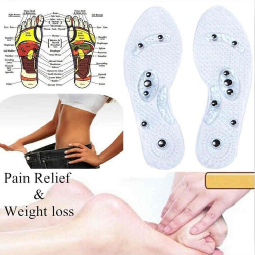 1 Pair Men Women Magnetic Therapy Insole Silicone Weight Loss Insoles Feet Pads