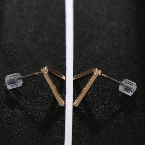 3 Pairs//lot Chic Retro Jewelry Gold Plated V-shape Simple Earrings Ear Stud