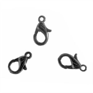 Lobster clasps for jewellery making Black Nickel or Silver finishes Packs of 3