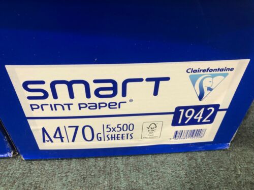 A4 70gsm clairefontaine 25 x 500 sheets smarprint paper laser inkljet copy 