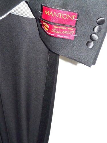 Men/'s Mantoni Wool Tuxedo peak Lapel single breasted one button formal wear