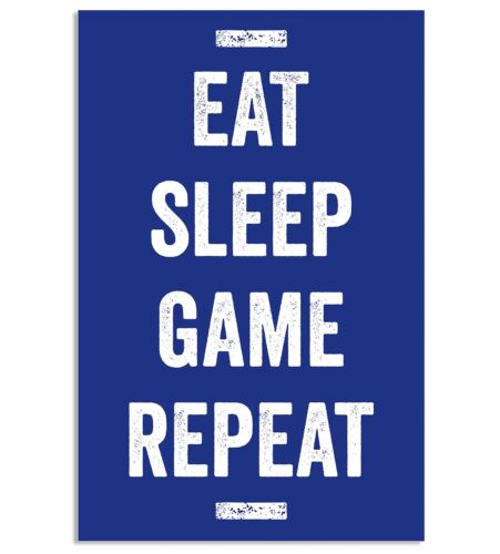 Eat Sleep Game Repeat Poster Video Game Artwork Gaming Post... 11 x 17 Inches 