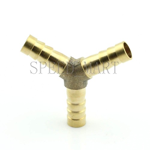 5 pcs 8mm Barbed Brass Y Piece 3 Ways Tee Hose Fuel Hose Joiner Adapter