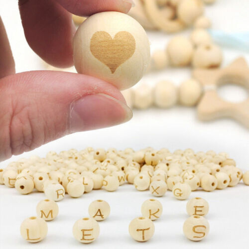 20/50Pcs DIY Wooden Carving Natural Beads Earrings Ornaments Round 20mm 